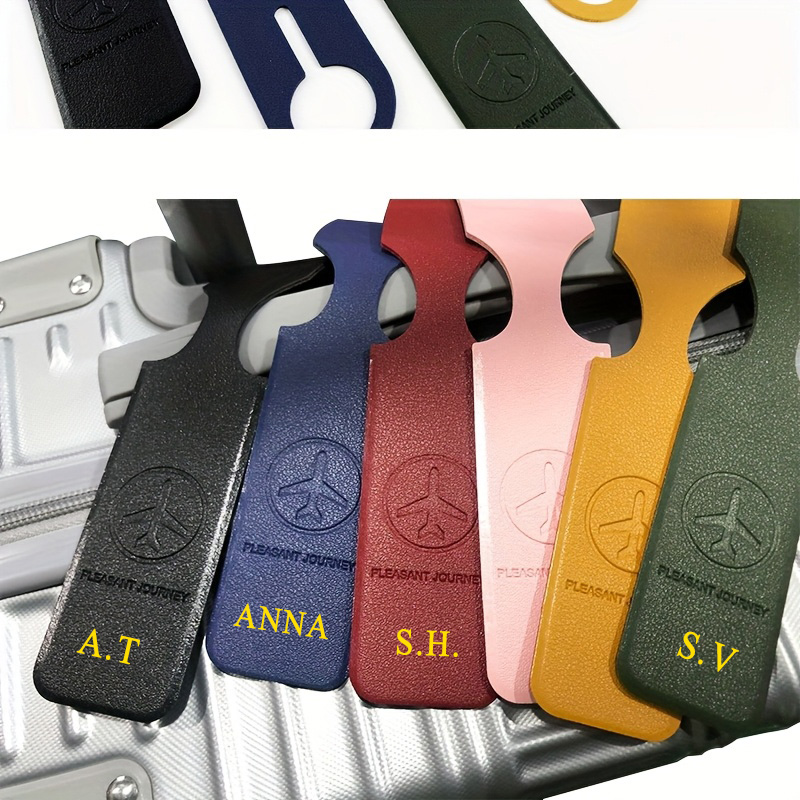 Luggage Tag Leather - Customized Nane Men Women PU Leather