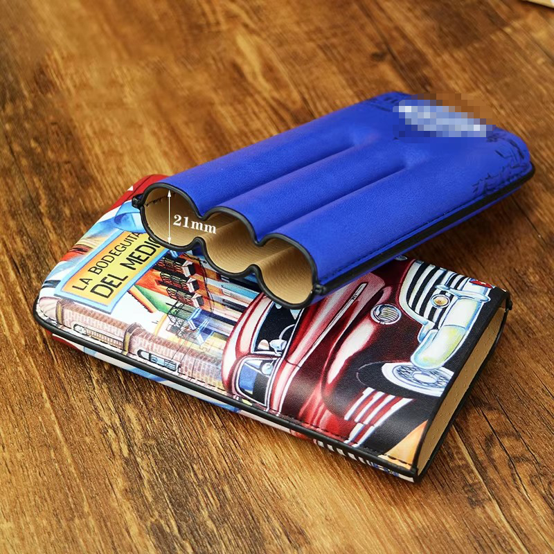 Travel Accessories Gifts For Men - Portable Classic Cigar Travel Case Leather