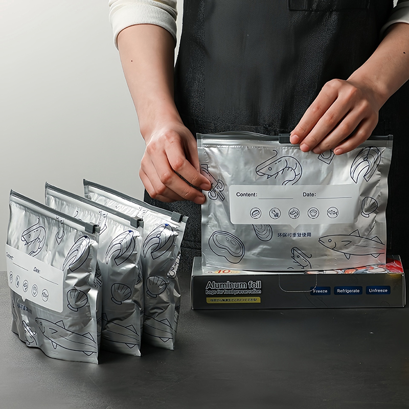 Reusable Zip Bag - 10Pcs/Bag Large Capacity Aluminum Foil Food