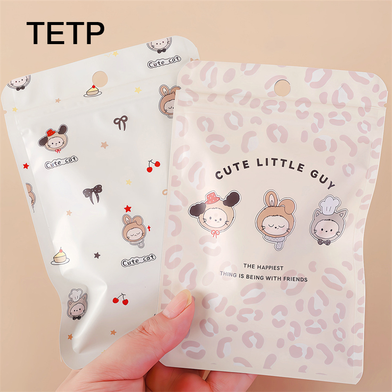 Reusable Zip Bag - TETP 100Pcs Aluminum Foil Cartoon Ziplock