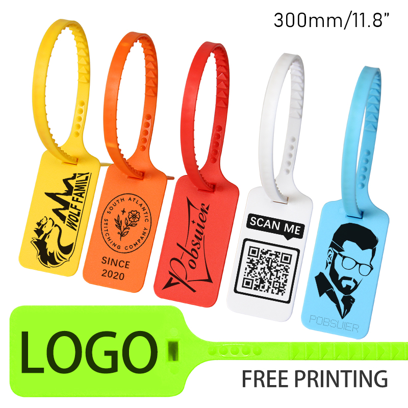 Reusable Zip Bag - 100Pcs Custom Logo Tag Zip Ties