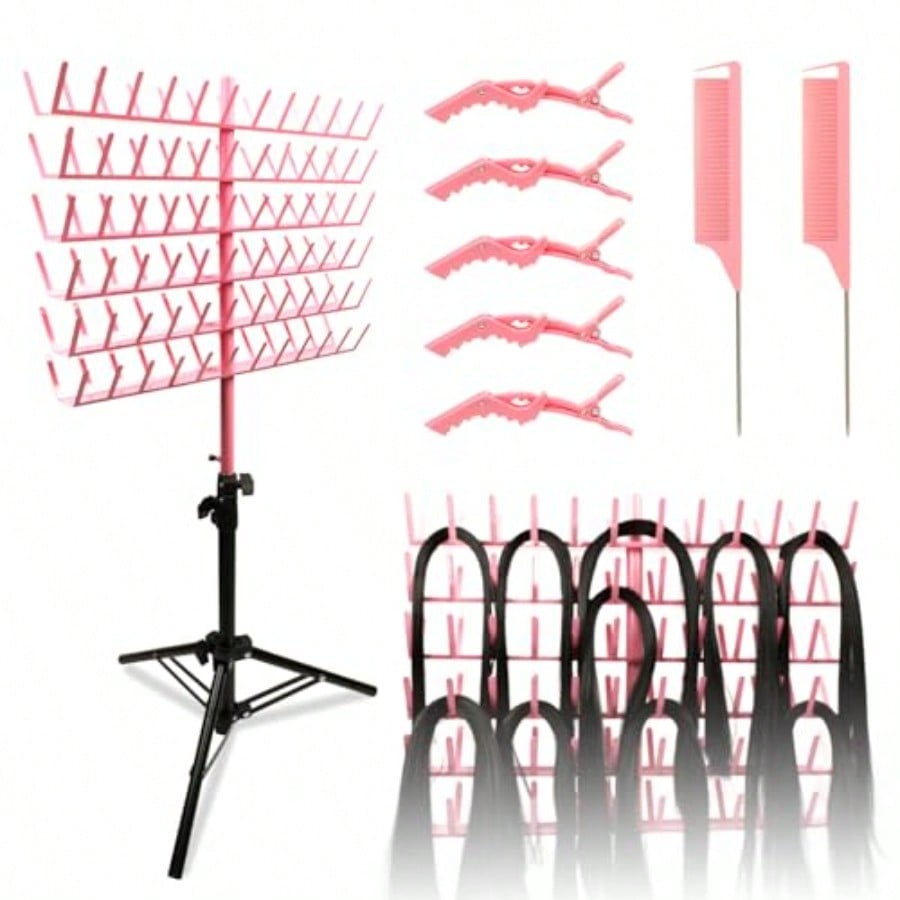 Travel Accessories Display - 29pcs Pink Girly Hair Accessories Set