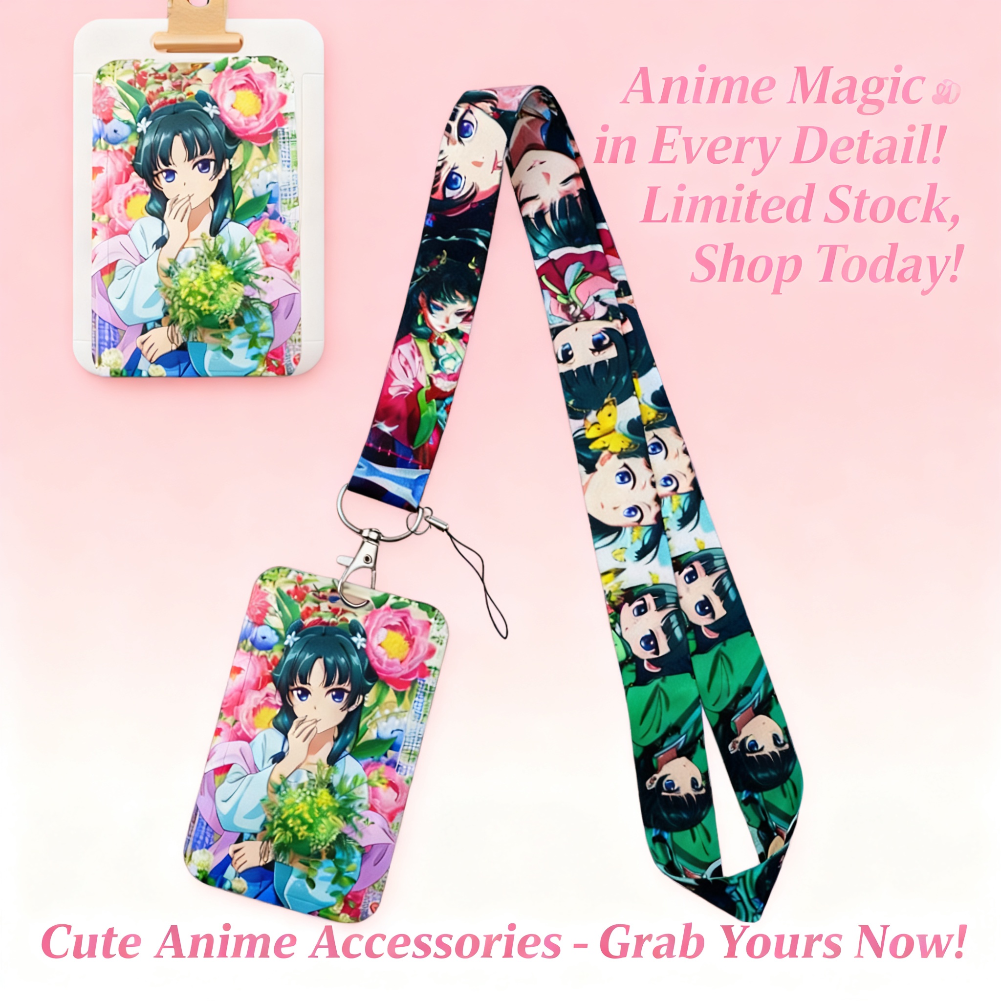 Travel Accessories Gifts For Men - Cute Anime Girl Lanyard Neck Strap