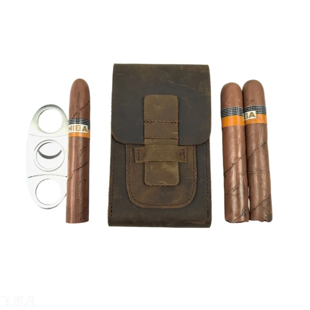 Genuine Leather Cigar Case 3 C - огляд і ціна Travel Accessories Gifts For Men