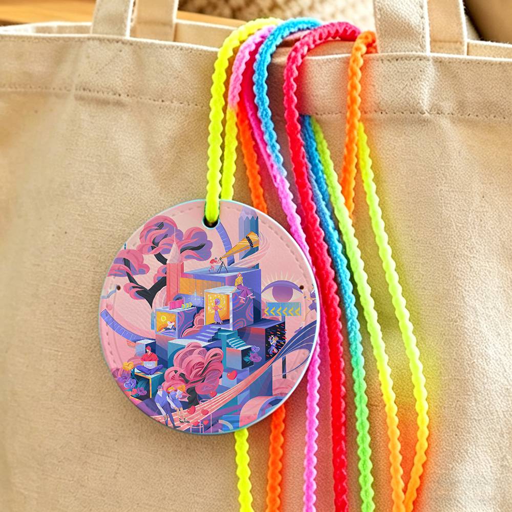Fantasy Dream Illustration Cre - огляд і ціна Luggage Tag Leather