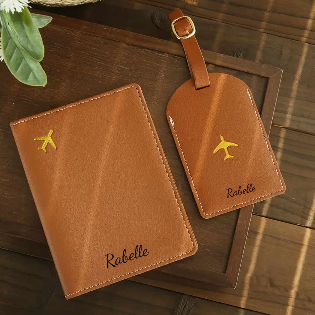 Customized gold letter passpor - огляд і ціна Luggage Tag Leather