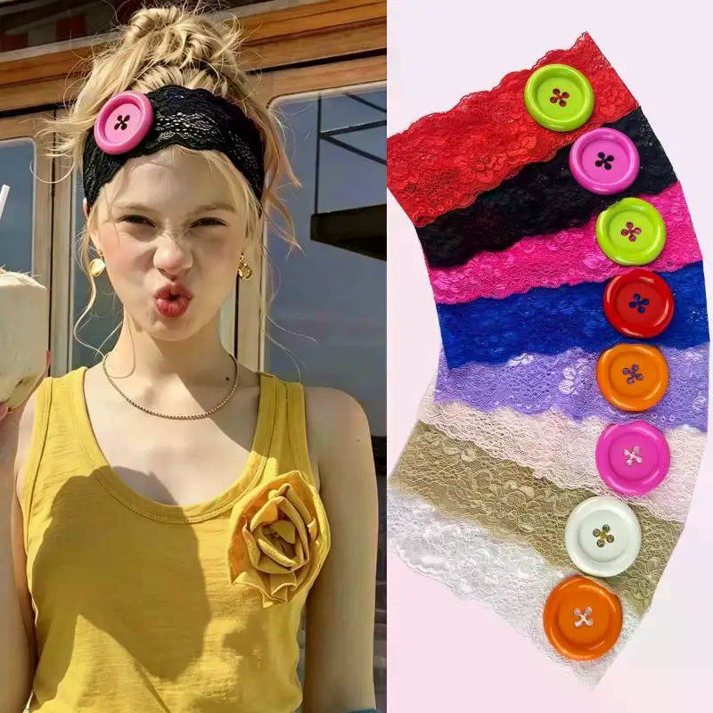Vintage Lace Big Button Headba - огляд і ціна Travel Yoga Accessories