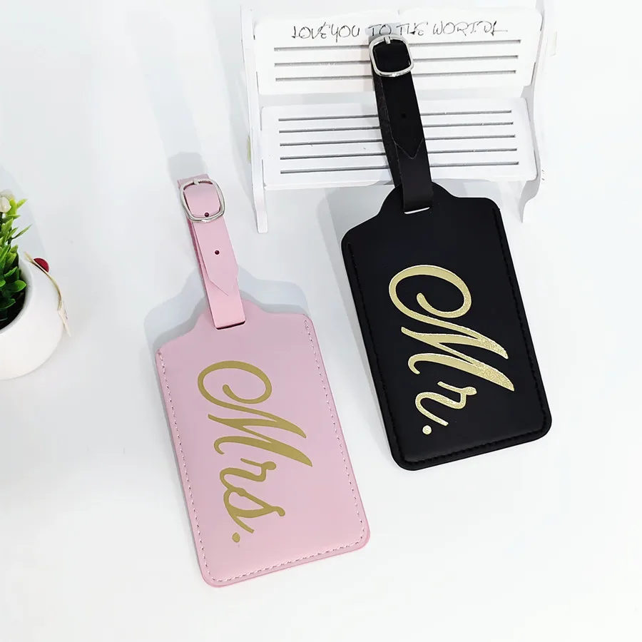 2PCS/Set Mr Mrs Couples Luggag - огляд і ціна Luggage Tag Leather