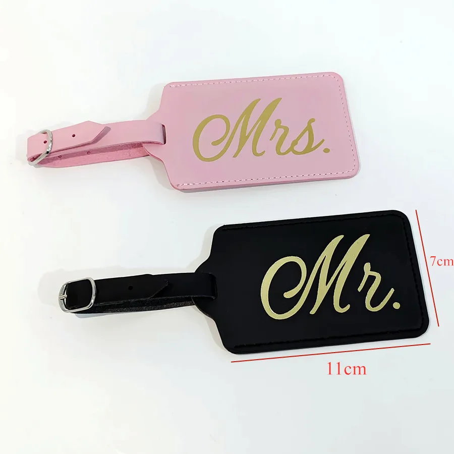 2PCS/Set Mr Mrs Couples Luggag - огляд і ціна Luggage Tag Leather