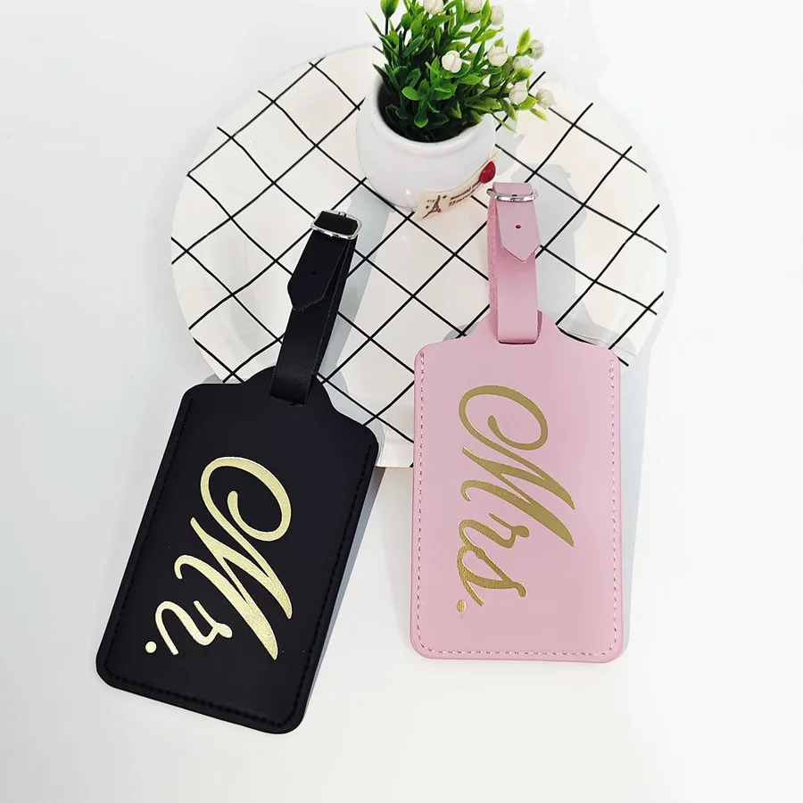 2PCS/Set Mr Mrs Couples Luggag - огляд і ціна Luggage Tag Leather