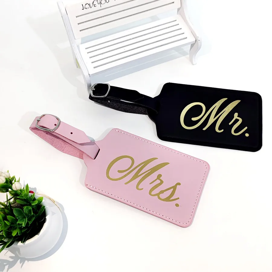 2PCS/Set Mr Mrs Couples Luggag - огляд і ціна Luggage Tag Leather