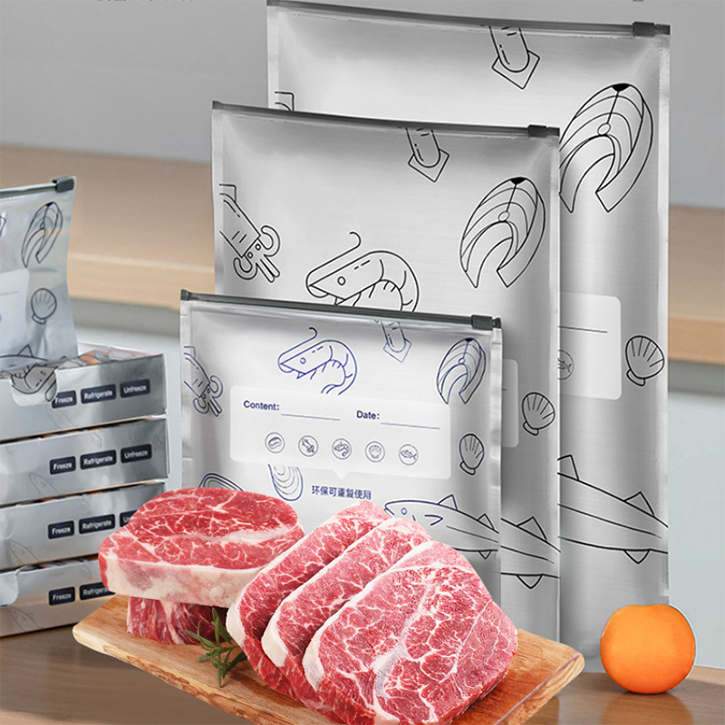10Pcs/Bag Silver Foil Food Fre - огляд і ціна Reusable Zip Bag