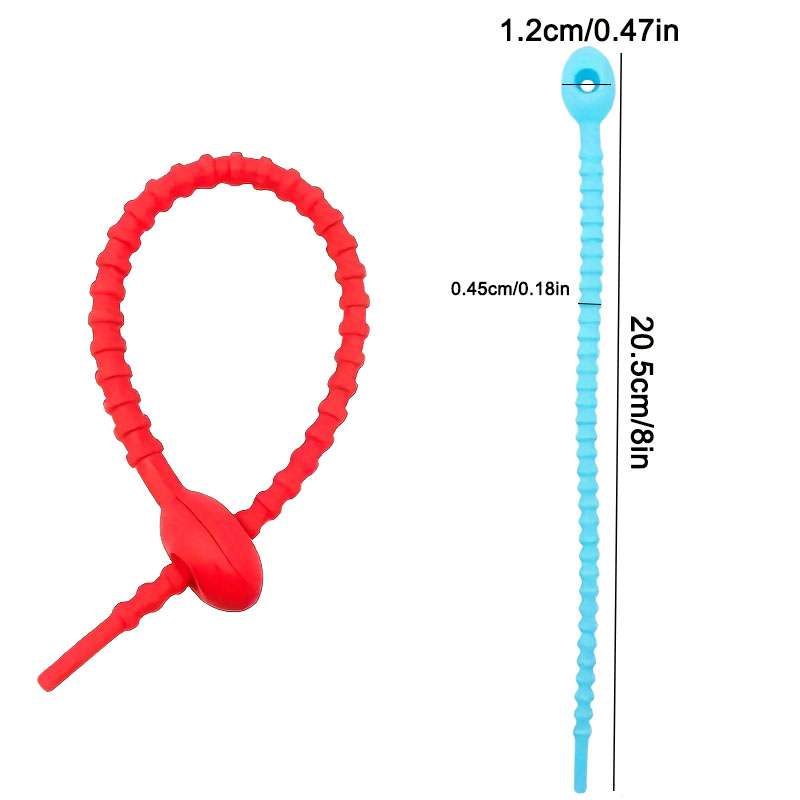 Silicone cable ties5Pcs/Lot 8  - огляд і ціна Reusable Zip Bag