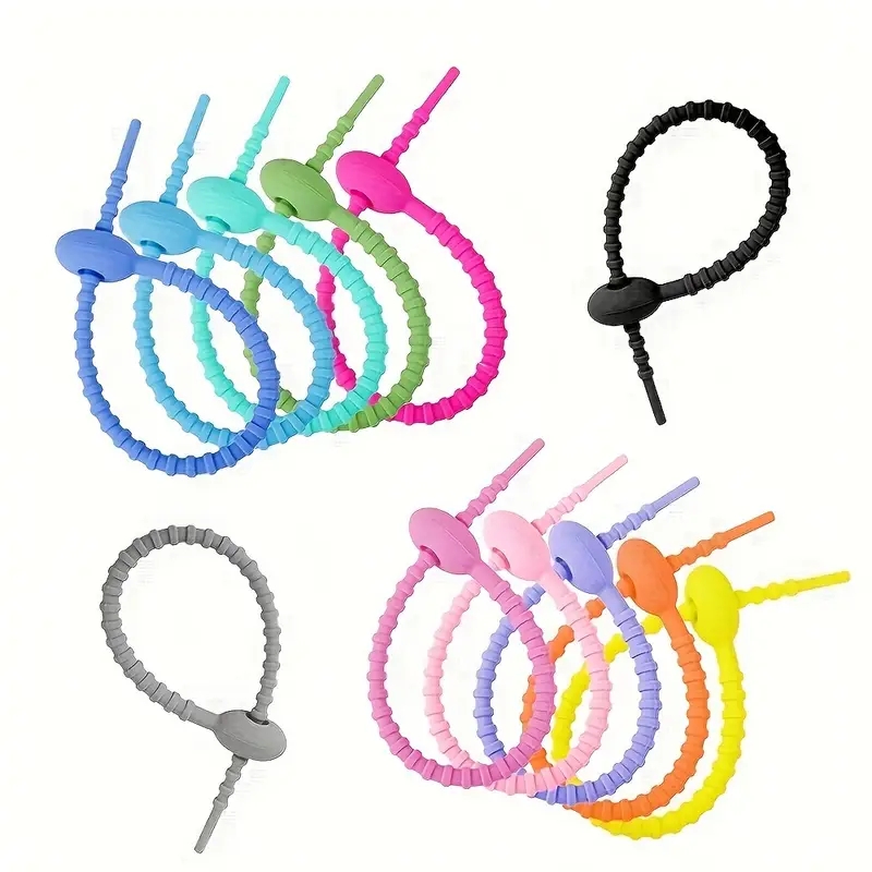 Silicone cable ties5Pcs/Lot 8  - огляд і ціна Reusable Zip Bag