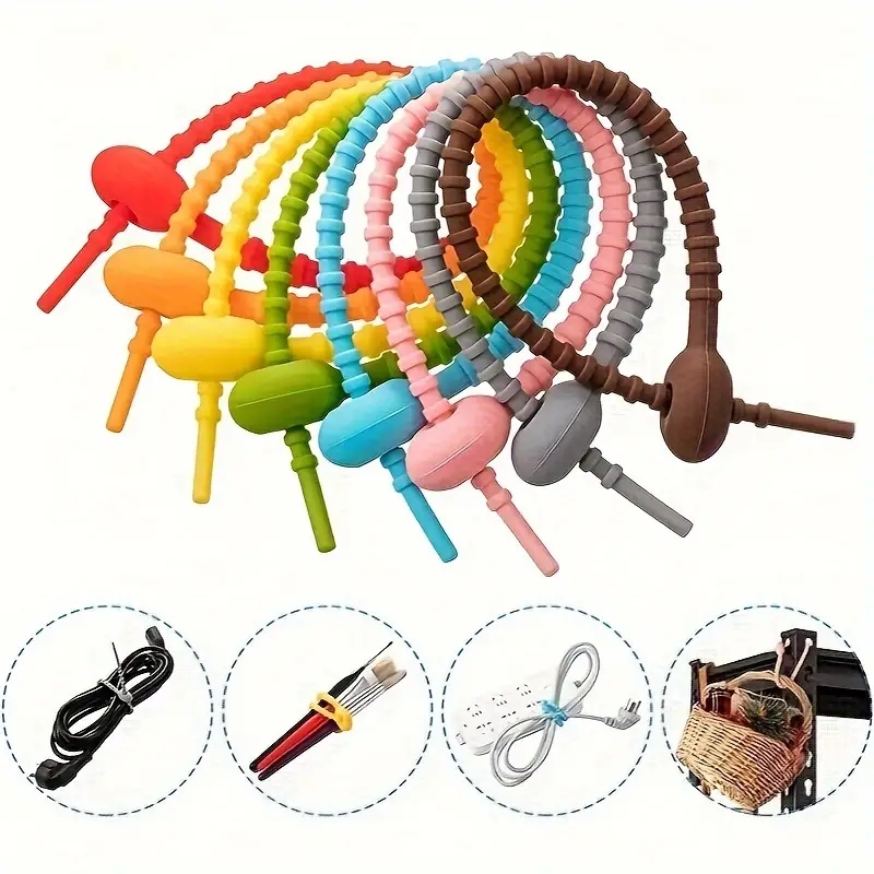 Silicone cable ties5Pcs/Lot 8  - огляд і ціна Reusable Zip Bag