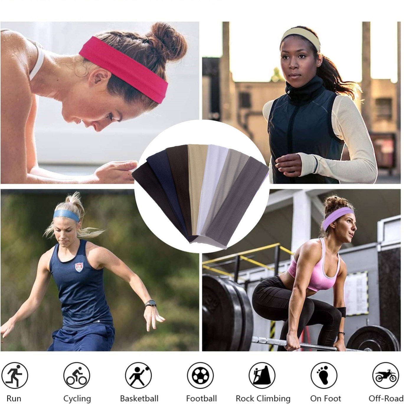 Women White Elastic Yoga Headb - огляд і ціна Travel Yoga Accessories