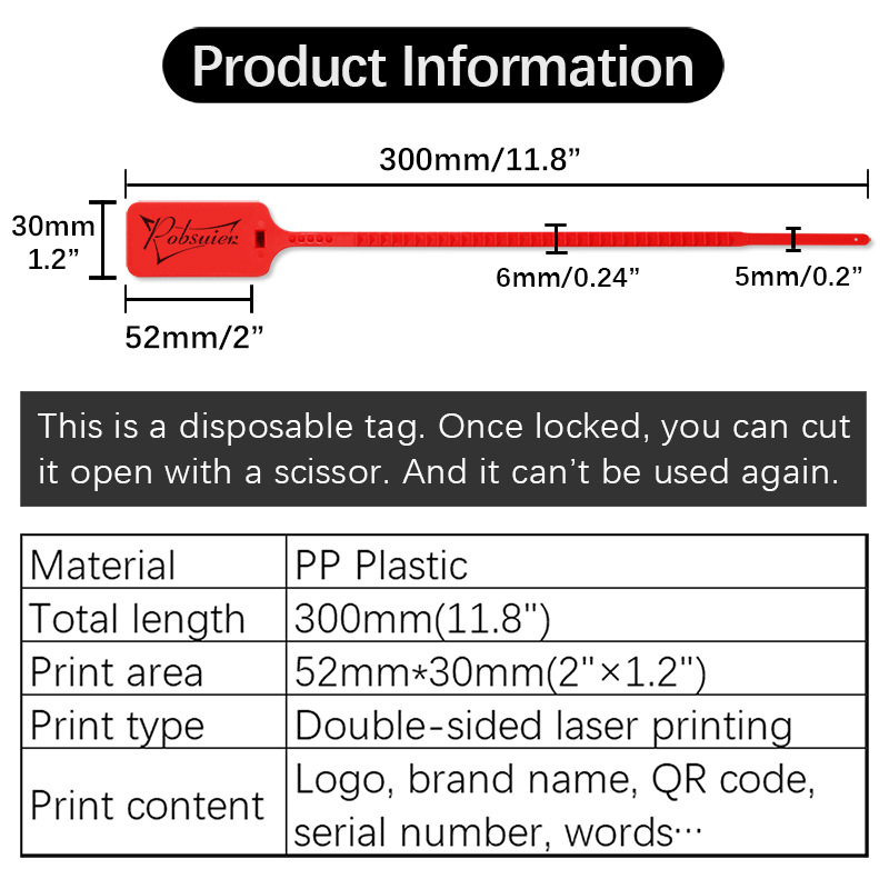 100Pcs Custom Logo Tag Zip Tie - огляд і ціна Reusable Zip Bag