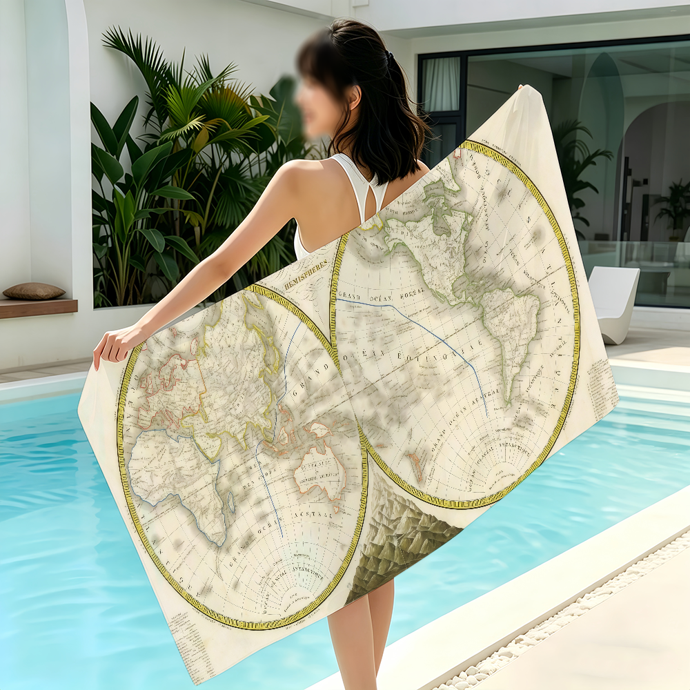 Antique World Map Towel Beach  - огляд і ціна Travel Yoga Accessories
