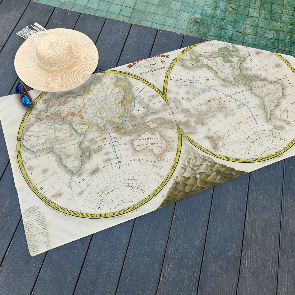 Antique World Map Towel Beach  - огляд і ціна Travel Yoga Accessories