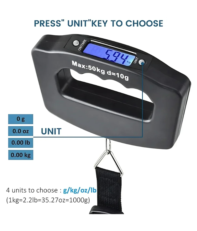 50kg Digital Luggage Scale Por - огляд і ціна Travel Accessories Display